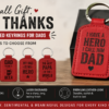 Red rectangle leather Dad keyrings