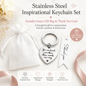 Stainless Steel Inspirational Keychain Set